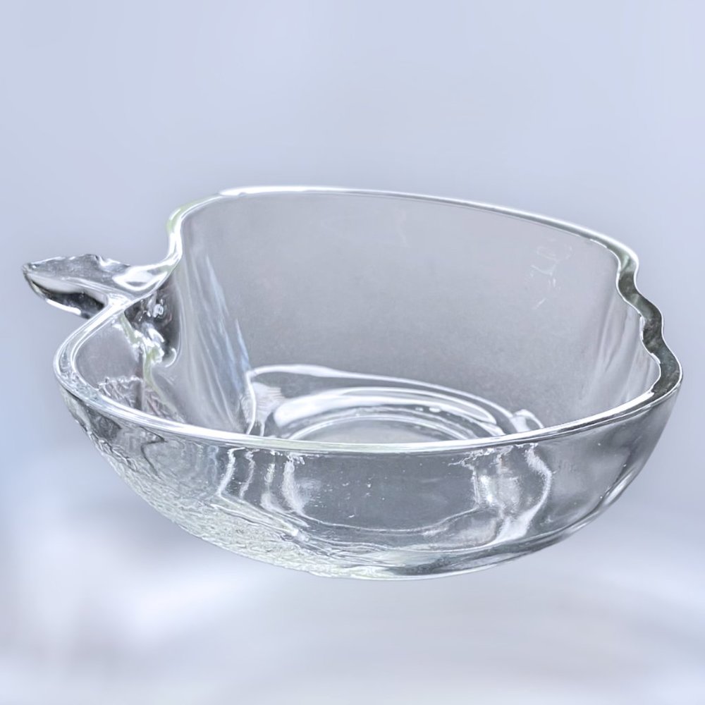 Vintage Glass Apple Bowl Candy Trinkets